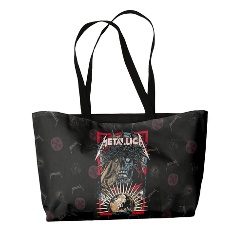 Rocksax Metallica Webbing Handled Beach/Shopper Bag - Skull