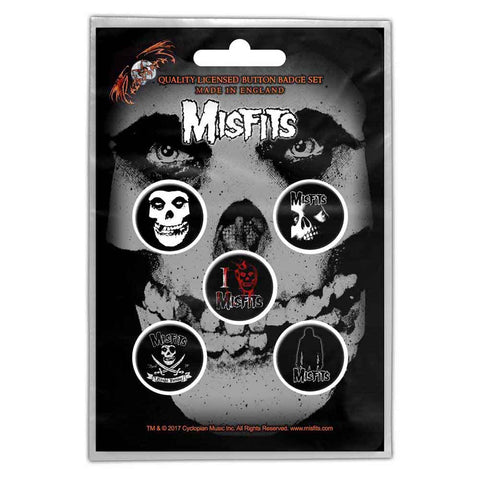 MISFITS Plastic Pin Badge - Skull